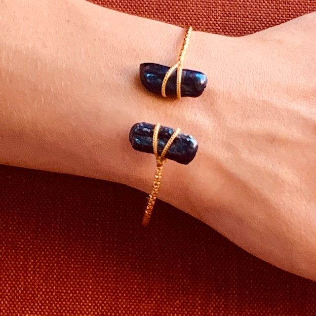 2 Blue Mother of Pearl Adjustable Bracelet