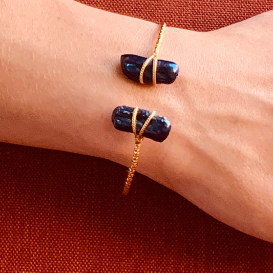 2 Blue Mother of Pearl Adjustable Bracelet