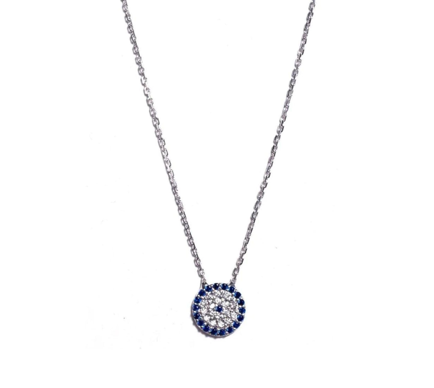 Modern Crystal Evil Eye Necklace Medium