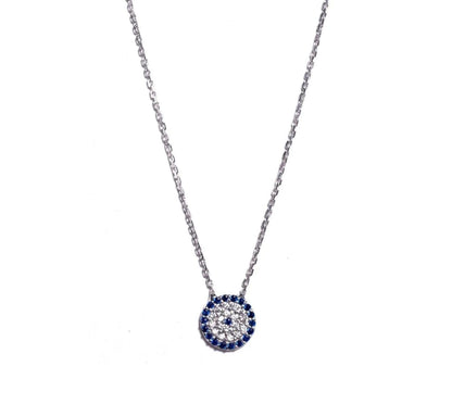 Modern Crystal Evil Eye Necklace Medium