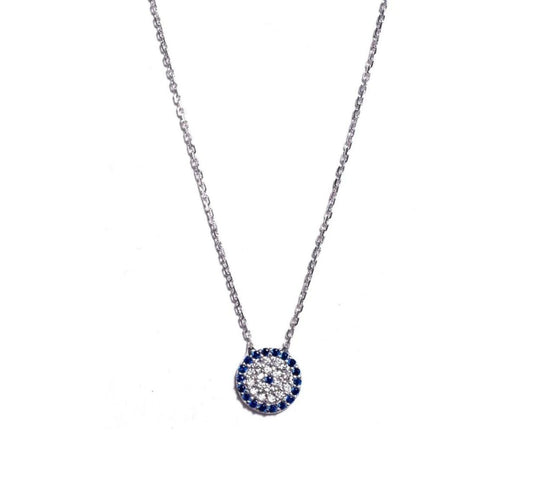 Modern Crystal Evil Eye Necklace Medium