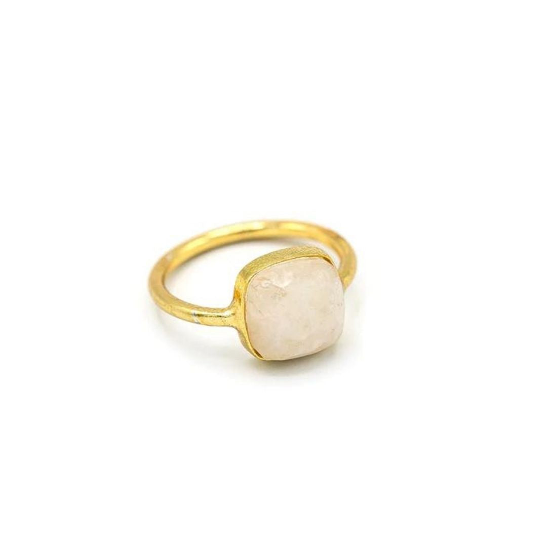 Real Moonstone Ring (Gold Vermeil)