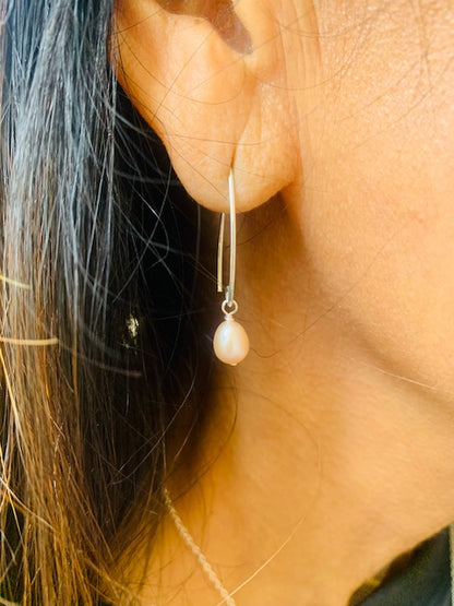 Pink Pearl Drop Earrings